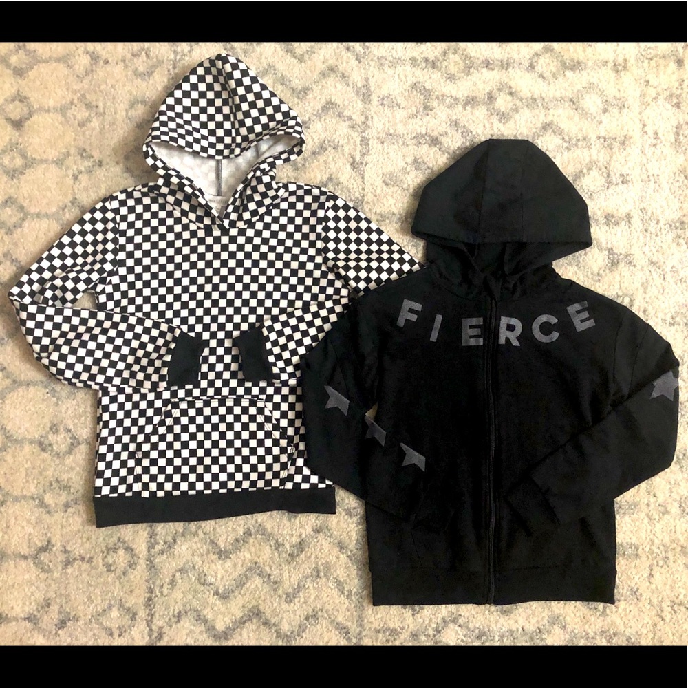 2 Hoodies: Checkered and FIERCE graphic
